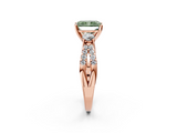 Rose gold Fancy Green Radiant  Three-Stone Diamond Ring with Pavé Split Shank and Four-Prong Setting_78