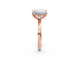 Rose gold Fancy Green Radiant  and Emerald Cut Toi Moi Ring with Prong Setting_47