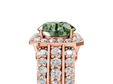 Rose gold Fancy Green Round -Cut Halo Diamond Ring with Split Shank and Four-Prong Setting_76