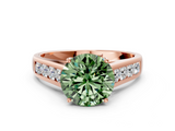Rose gold Fancy Green Round  Brilliant Channel-Set Solitaire Ring with Four-Prong Setting_20