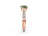 Rose gold Fancy Green Round  Brilliant Channel-Set Solitaire Ring with Four-Prong Setting_22