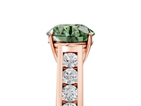 Rose gold Fancy Green Round  Brilliant Channel-Set Solitaire Ring with Four-Prong Setting_25