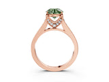 Rose gold Fancy Green Round  Brilliant Cut Diamond Engagement Ring with Pavé Band and Four-Prong Setting_52
