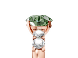 Rose gold Fancy Green Round  Brilliant Cut Diamond Five-Stone Prong Set Engagement Ring with Channel Band_8