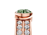 Rose gold Fancy Green Round  Brilliant Diamond Channel Set Wide Band Ring with Bezel Setting_25