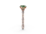 Rose gold Fancy Green Round  Brilliant Pavé Band Solitaire with Four-Prong Setting_60