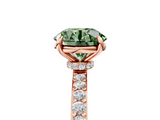 Rose gold Fancy Green Round  Brilliant Pavé Band Solitaire with Four-Prong Setting_63