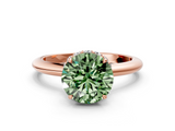 Rose gold Fancy Green Round  Brilliant Solitaire Engagement Ring with Six-Prong Setting and Classic Band_19