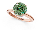 Rose gold Fancy Green Round  Brilliant Solitaire Engagement Ring with Six-Prong Setting and Classic Band_20