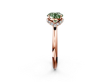 Rose gold Fancy Green Round  Brilliant Solitaire Engagement Ring with Six-Prong Setting and Classic Band_21