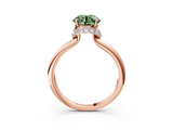 Rose gold Fancy Green Round  Brilliant Solitaire Engagement Ring with Six-Prong Setting and Classic Band_22