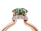 Rose gold Fancy Green Round  Brilliant Solitaire Engagement Ring with Six-Prong Setting and Classic Band_23