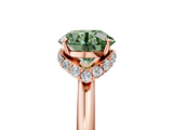Rose gold Fancy Green Round  Brilliant Solitaire Engagement Ring with Six-Prong Setting and Classic Band_24