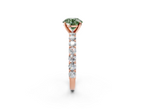 Rose gold Fancy Green Round  Brilliant Solitaire with Pavé Band and Four-Prong Setting_43