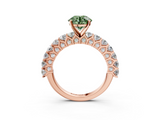 Rose gold Fancy Green Round  Brilliant Solitaire with Pavé Band and Four-Prong Setting_44