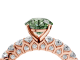 Rose gold Fancy Green Round  Brilliant Solitaire with Pavé Band and Four-Prong Setting_45