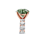 Rose gold Fancy Green Round  Brilliant Solitaire with Pavé Band and Four-Prong Setting_46