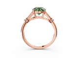 Rose gold Fancy Green Round  Brilliant Solitaire with Pave Band and Four-Prong Setting_22