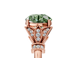 Rose gold Fancy Green Round  Brilliant Solitaire with Pave Band and Four-Prong Setting_24