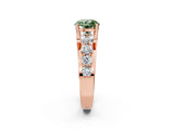 Rose gold Fancy Green Round  Brilliant Solitaire with Side Stones on a Pave Band and Four-Prong Setting_14