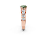 Rose gold Fancy Green Round  Brilliant Solitaire with Side Stones on a Pave Band and Four-Prong Setting_26