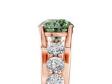 Rose gold Fancy Green Round  Brilliant Solitaire with Side Stones on a Pave Band and Four-Prong Setting_29
