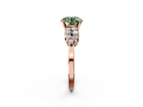 Rose gold Fancy Green Round  Cluster Diamond Engagement Ring with Pavé Band and Four-Prong Setting_34