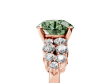 Rose gold Fancy Green Round  Cluster Diamond Engagement Ring with Pavé Band and Four-Prong Setting_37