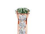 Rose gold Fancy Green Round Cut Brilliant Diamond Pavé Band with Six-Prong Setting_5