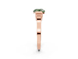 Rose gold Fancy Green Round Cut Brilliant Solitaire Diamond Ring with Channel Set Band and Bar Prong Setting_2