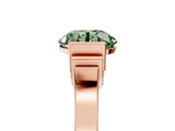 Rose gold Fancy Green Round Cut Brilliant Solitaire Diamond Ring with Channel Set Band and Bar Prong Setting_5