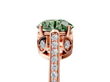 Rose gold Fancy Green Round  Cut Cathedral Pave Diamond Engagement Ring with Six-Prong Setting_37