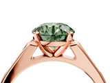 Rose gold Fancy Green Round  Cut Channel Set Solitaire Engagement Ring with Four-Prong Setting_225