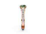Rose gold Fancy Green Round  Cut Channel Set Solitaire Engagement Ring with Prong Setting_22