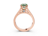 Rose gold Fancy Green Round  Cut Channel Set Solitaire Engagement Ring with Prong Setting_23