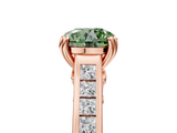 Rose gold Fancy Green Round  Cut Channel Set Solitaire Engagement Ring with Prong Setting_25