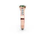 Rose gold Fancy Green Round Cut Cut Channel Set Solitaire Ring with Four-Prong Setting_2