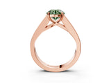 Rose gold Fancy Green Round Cut Cut Channel Set Solitaire Ring with Four-Prong Setting_3