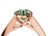Rose gold Fancy Green Round Cut Cut Channel Set Solitaire Ring with Four-Prong Setting_4