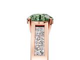 Rose gold Fancy Green Round Cut Cut Channel Set Solitaire Ring with Four-Prong Setting_5