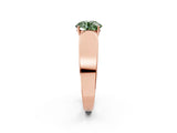 Rose gold Fancy Green Round Cut Cut Diamond Channel Set Solitaire Ring with Four-Prong Setting_2