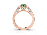 Rose gold Fancy Green Round Cut Cut Diamond Channel Set Solitaire Ring with Four-Prong Setting_3