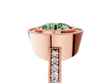 Rose gold Fancy Green Round Cut-Cut Diamond Halo Engagement Ring with Pave Band and Prong Setting_5