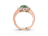 Rose gold Fancy Green Round Cut Cut Halo Diamond Pavé Engagement Ring with Milgrain Detailing_3