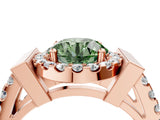 Rose gold Fancy Green Round Cut Cut Halo Split Shank Prong Set Ring_4