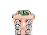 Rose gold Fancy Green Round Cut Cut Halo Split Shank Prong Set Ring_5