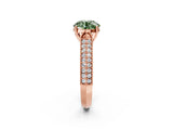 Rose gold Fancy Green Round Cut Cut Pave Split Shank Engagement Ring with Four-Prong Setting_2