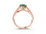 Rose gold Fancy Green Round Cut Cut Pave Split Shank Engagement Ring with Four-Prong Setting_3