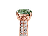 Rose gold Fancy Green Round Cut Cut Pave Split Shank Engagement Ring with Four-Prong Setting_5