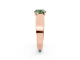 Rose gold Fancy Green Round Cut Diamond Channel Set Solitaire Ring with Four-Prong Setting_14